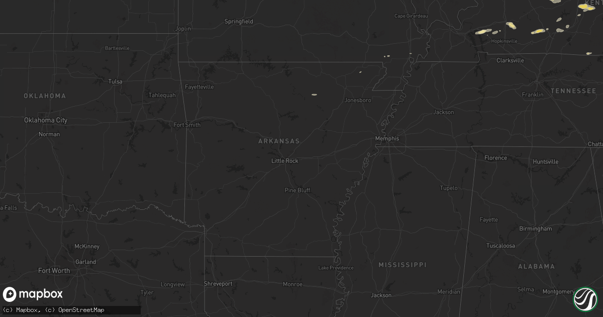 Hail map in Arkansas on September 23, 2024