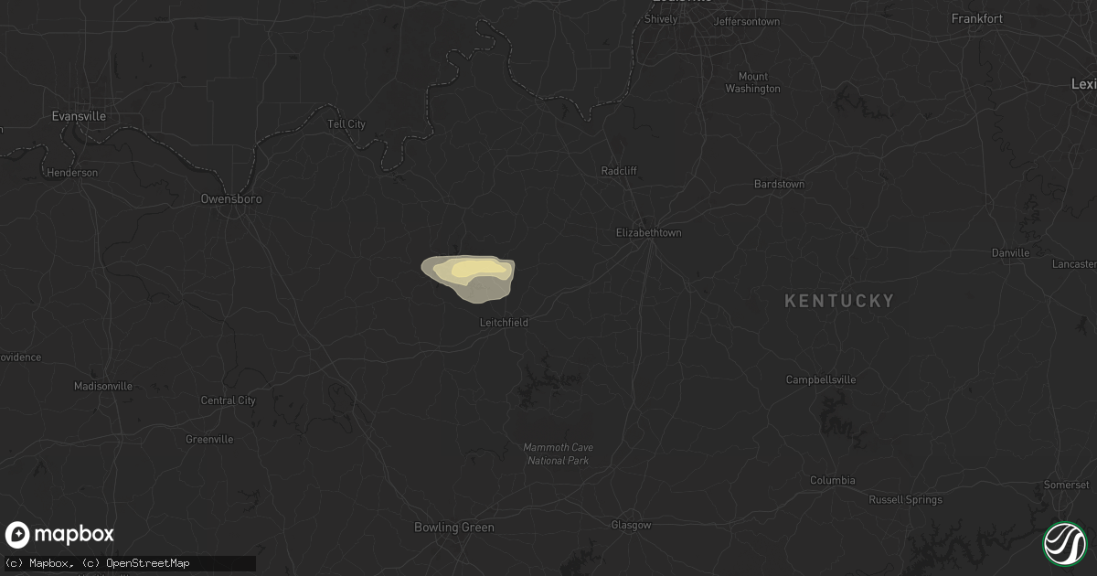 Hail map in Big Clifty, KY on September 23, 2024