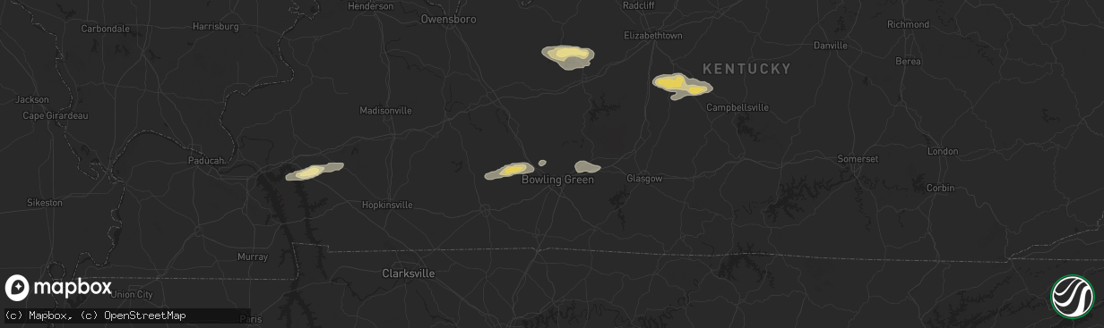 Hail map in Bowling Green, KY on September 23, 2024