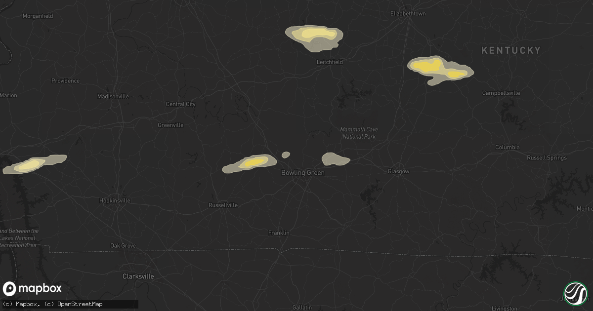 Hail map in Bowling Green, KY on September 23, 2024