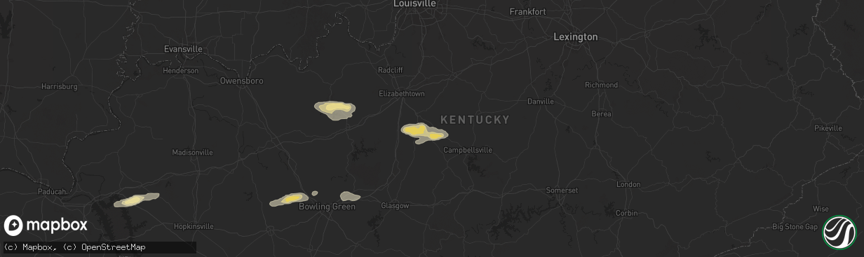 Hail map in Buffalo, KY on September 23, 2024