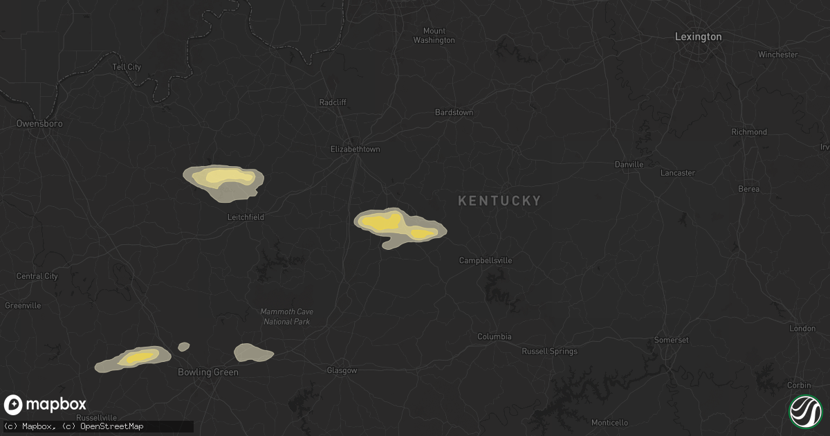 Hail map in Buffalo, KY on September 23, 2024