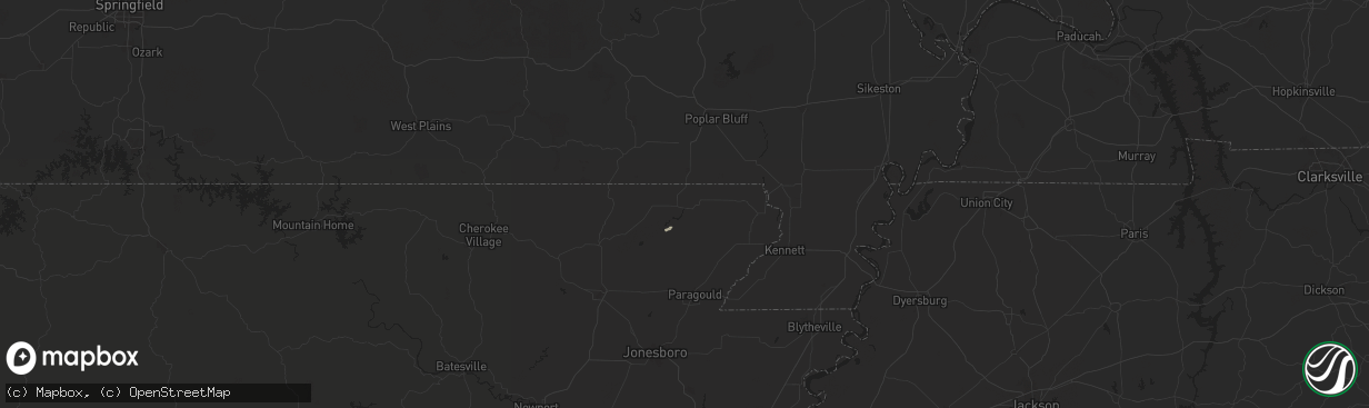 Hail map in Corning, AR on September 23, 2024