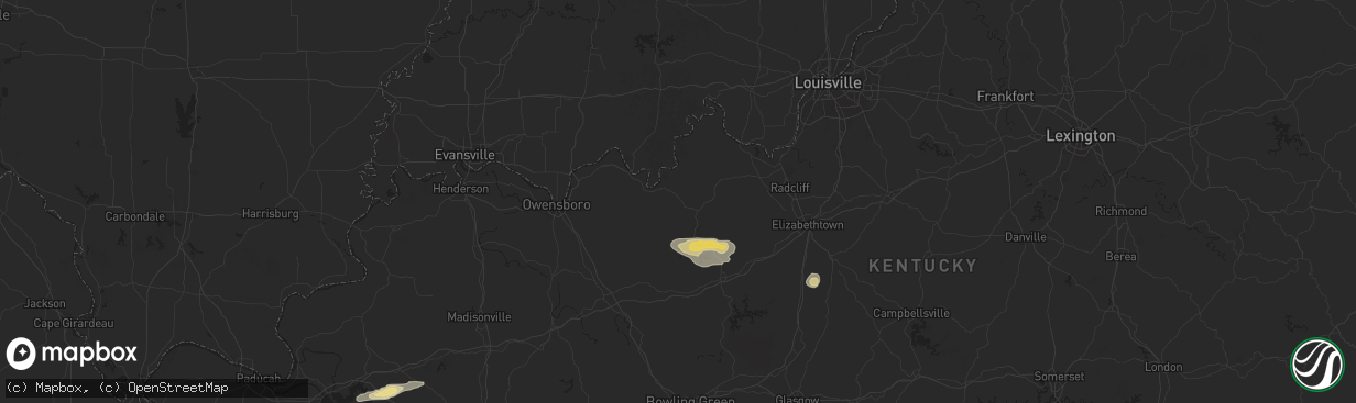 Hail map in Hardinsburg, KY on September 23, 2024