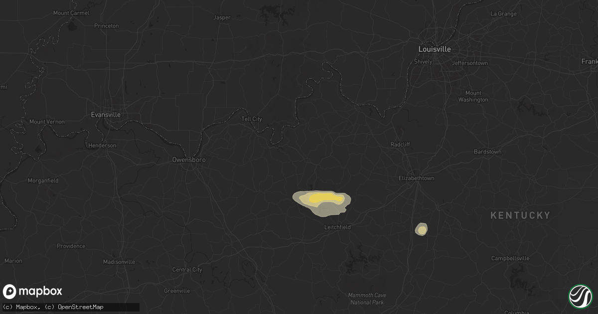 Hail map in Hardinsburg, KY on September 23, 2024