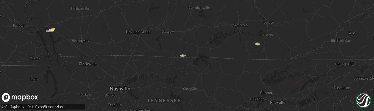 Hail map in Hestand, KY on September 23, 2024