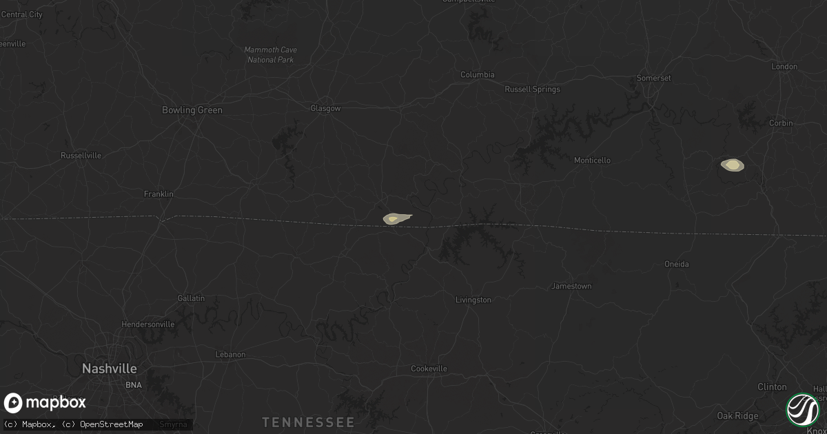 Hail map in Hestand, KY on September 23, 2024