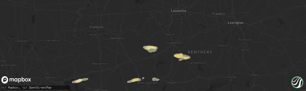 Hail map in Hudson, KY on September 23, 2024