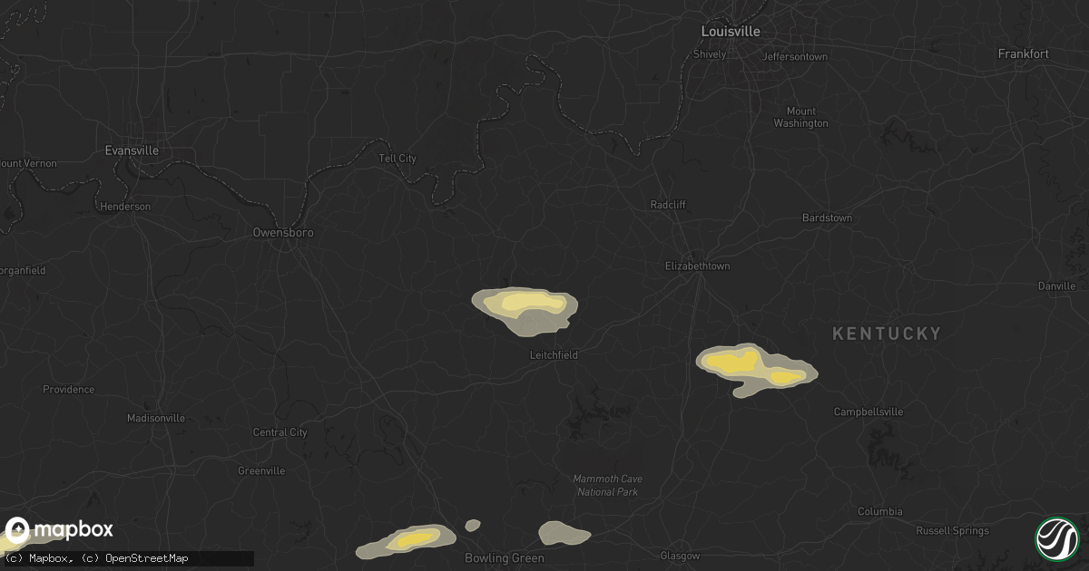Hail map in Hudson, KY on September 23, 2024