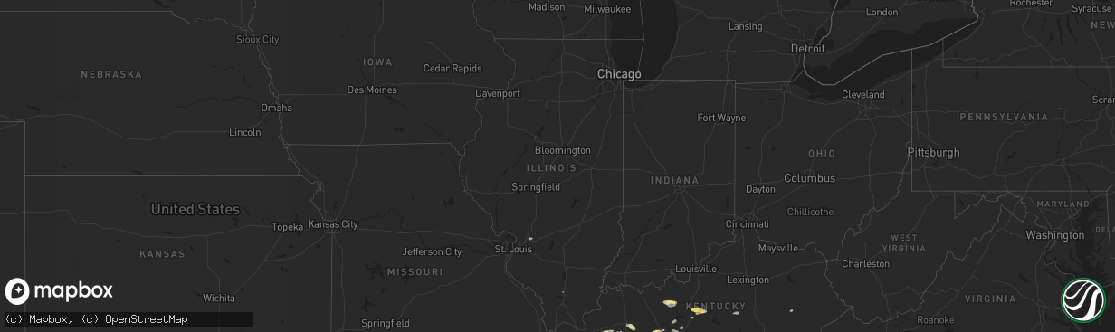 Hail map in Illinois on September 23, 2024