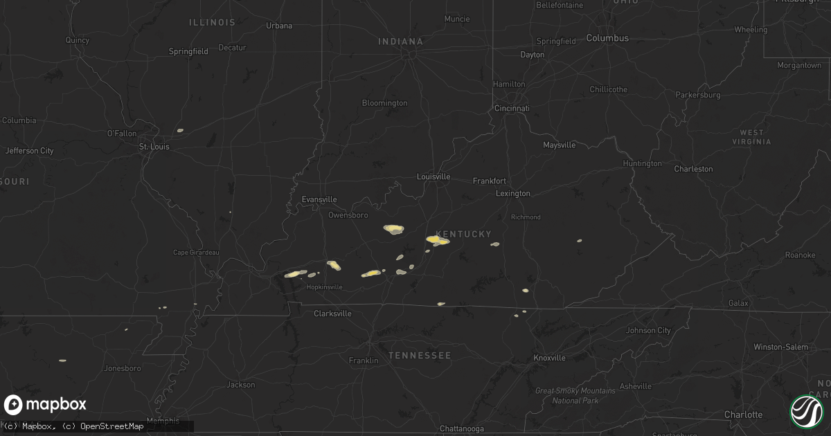 Hail map in Kentucky on September 23, 2024