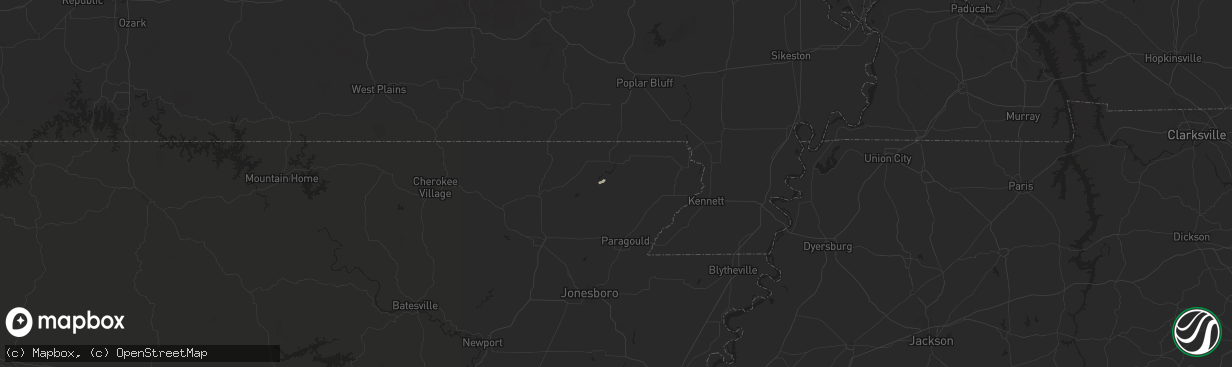 Hail map in Knobel, AR on September 23, 2024