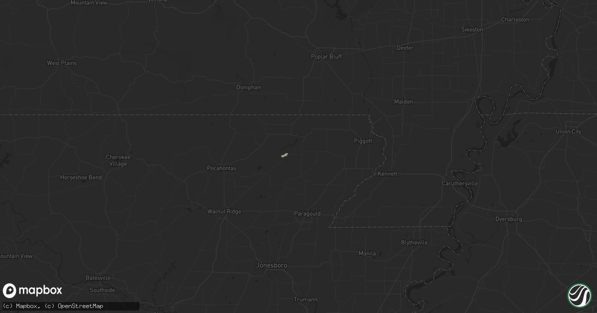 Hail map in Knobel, AR on September 23, 2024
