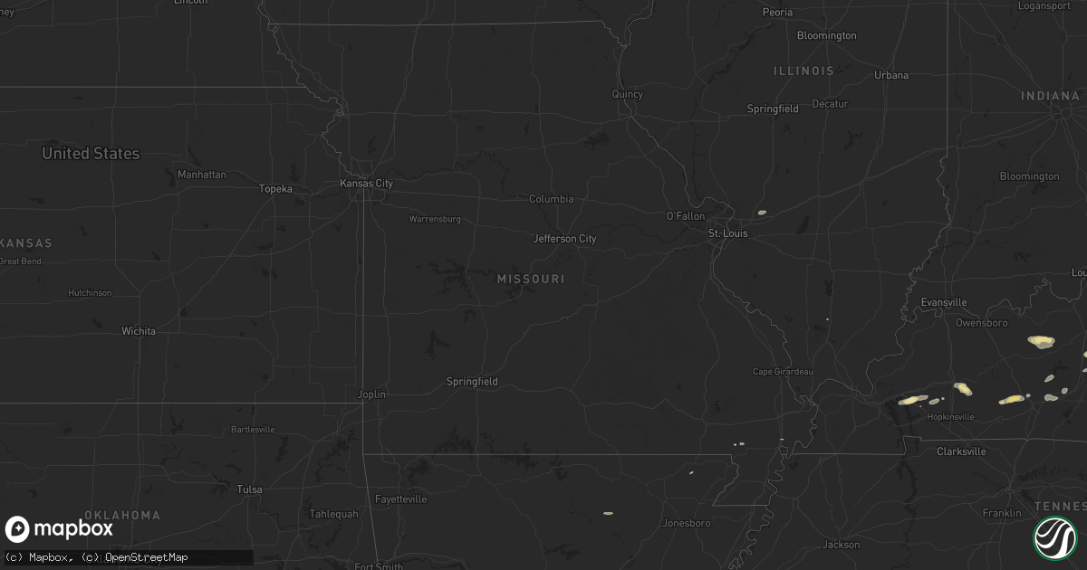Hail map in Missouri on September 23, 2024