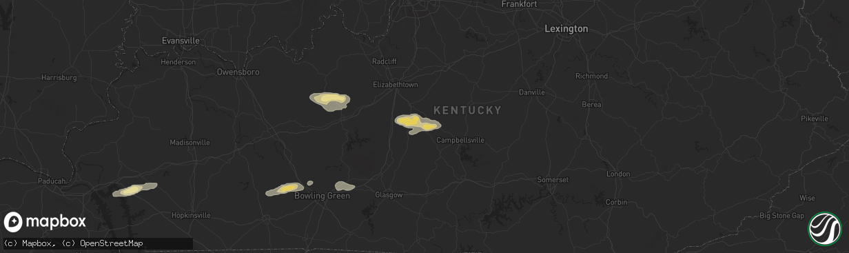 Hail map in Mount Sherman, KY on September 23, 2024