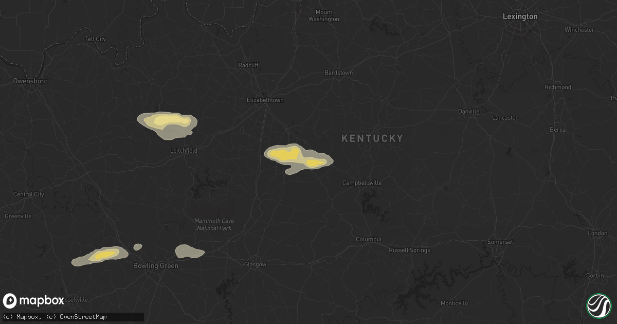 Hail map in Mount Sherman, KY on September 23, 2024