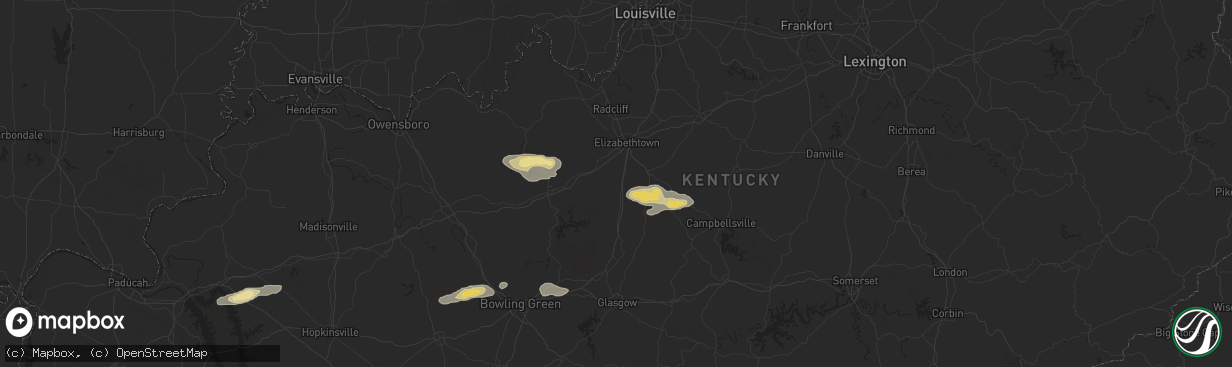 Hail map in Sonora, KY on September 23, 2024