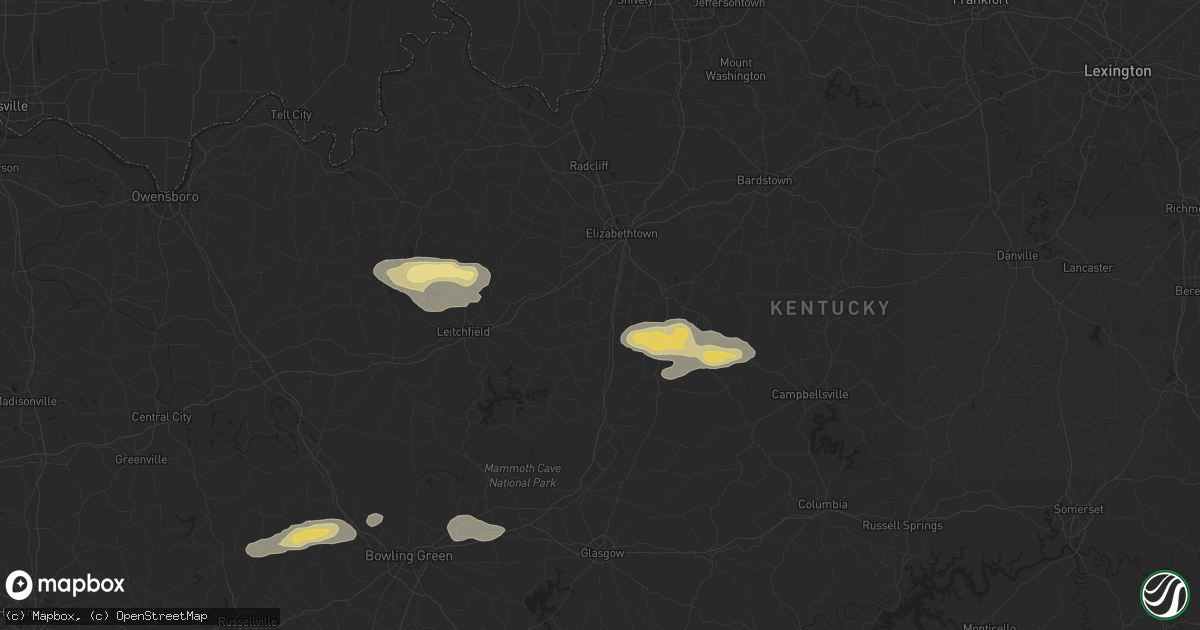 Hail map in Sonora, KY on September 23, 2024