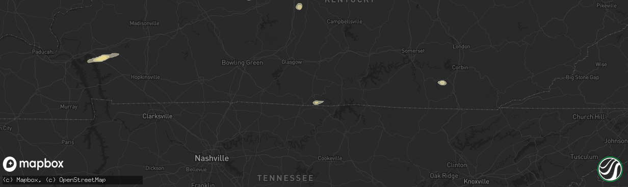 Hail map in Tompkinsville, KY on September 23, 2024