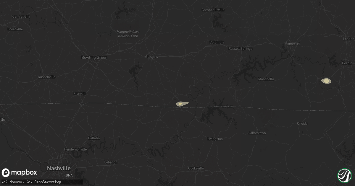 Hail map in Tompkinsville, KY on September 23, 2024