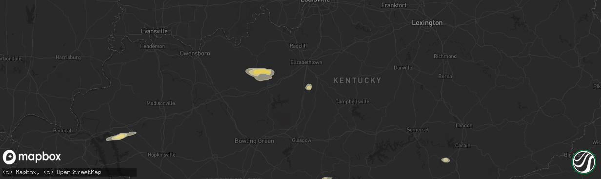 Hail map in Upton, KY on September 23, 2024