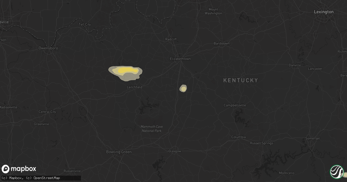 Hail map in Upton, KY on September 23, 2024