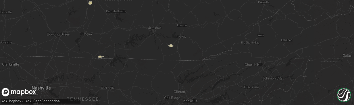 Hail map in Williamsburg, KY on September 23, 2024