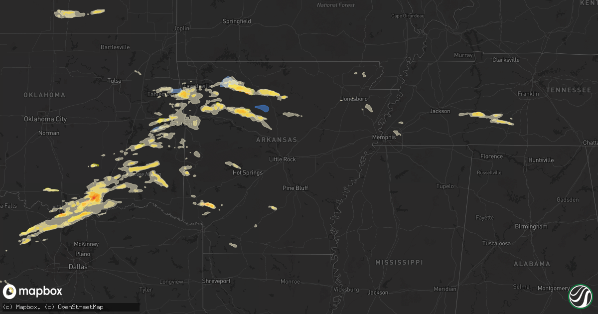 Hail map in Arkansas on September 23, 2025
