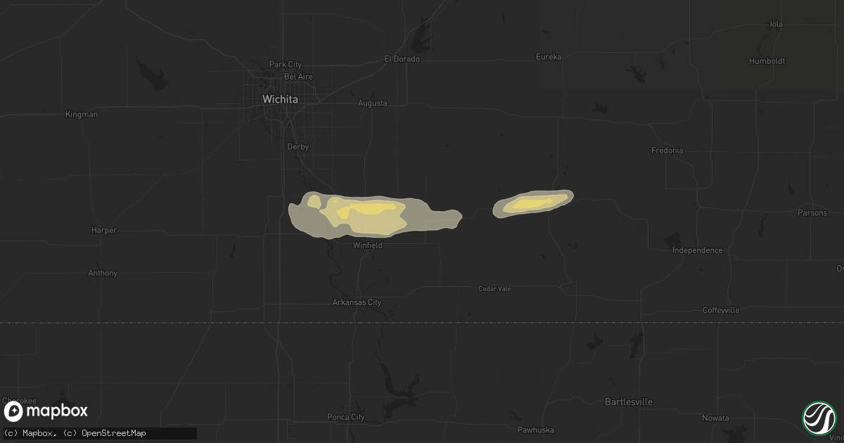 Hail map in Burden, KS on September 23, 2025
