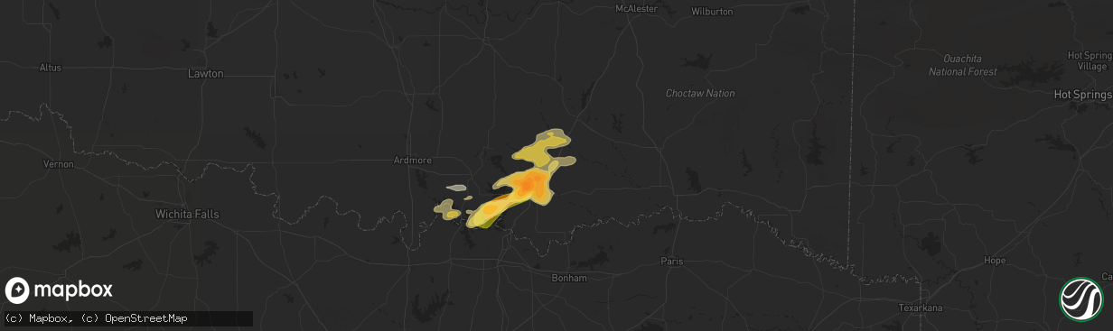 Hail map in Caddo, OK on September 23, 2025