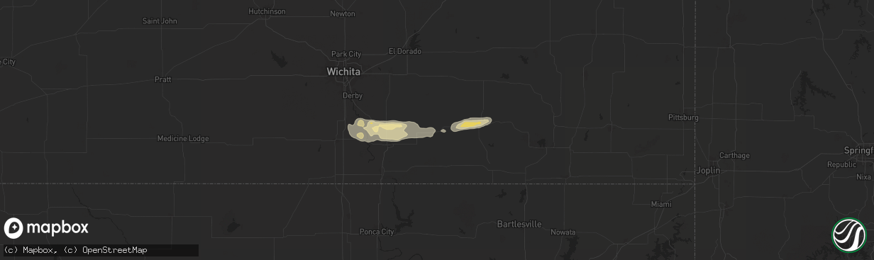 Hail map in Cambridge, KS on September 23, 2025