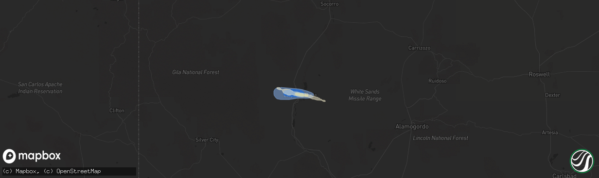 Hail map in Elephant Butte, NM on September 23, 2025