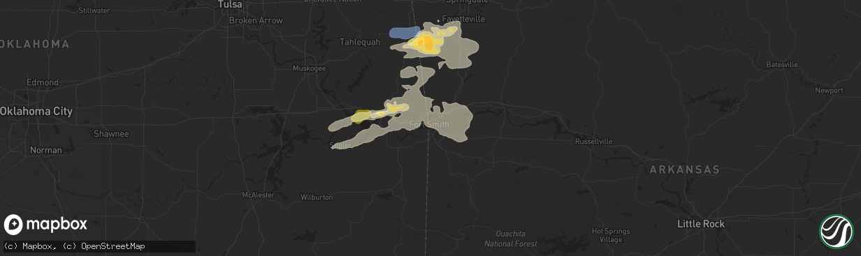 Hail map in Fort Smith, AR on September 23, 2025