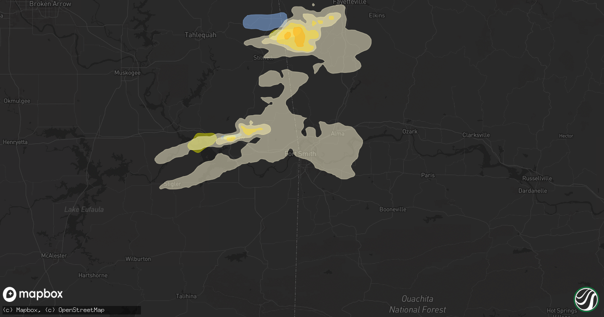 Hail map in Fort Smith, AR on September 23, 2025