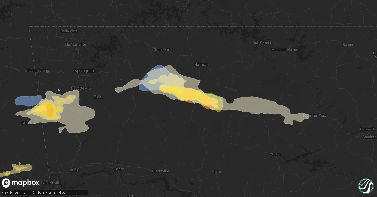 Hail map in Jasper, AR on September 23, 2025