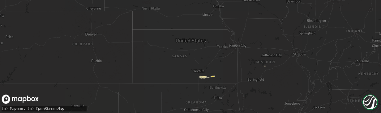 Hail map in Kansas on September 23, 2025