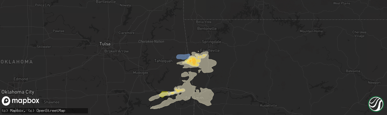 Hail map in Lincoln, AR on September 23, 2025