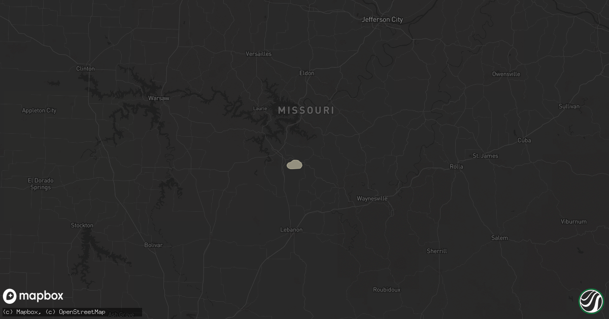 Hail map in Montreal, MO on September 23, 2025