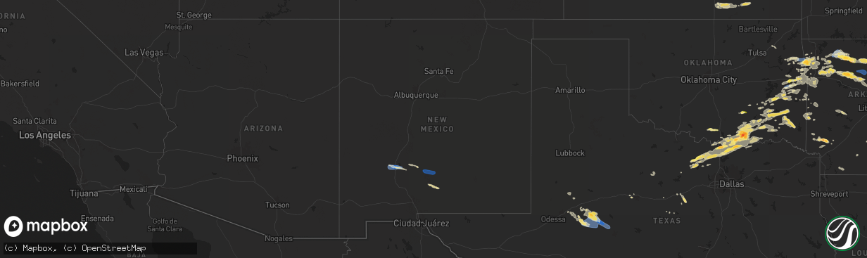 Hail map in New Mexico on September 23, 2025
