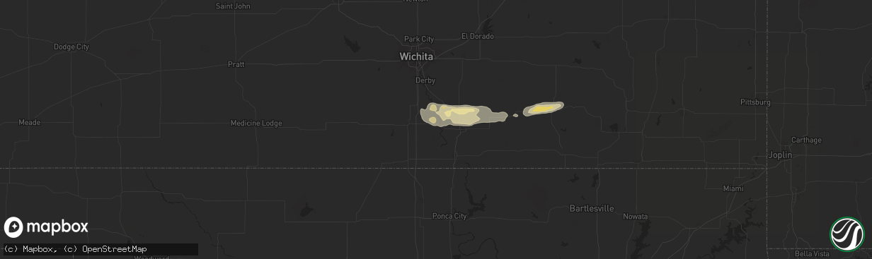 Hail map in Oxford, KS on September 23, 2025
