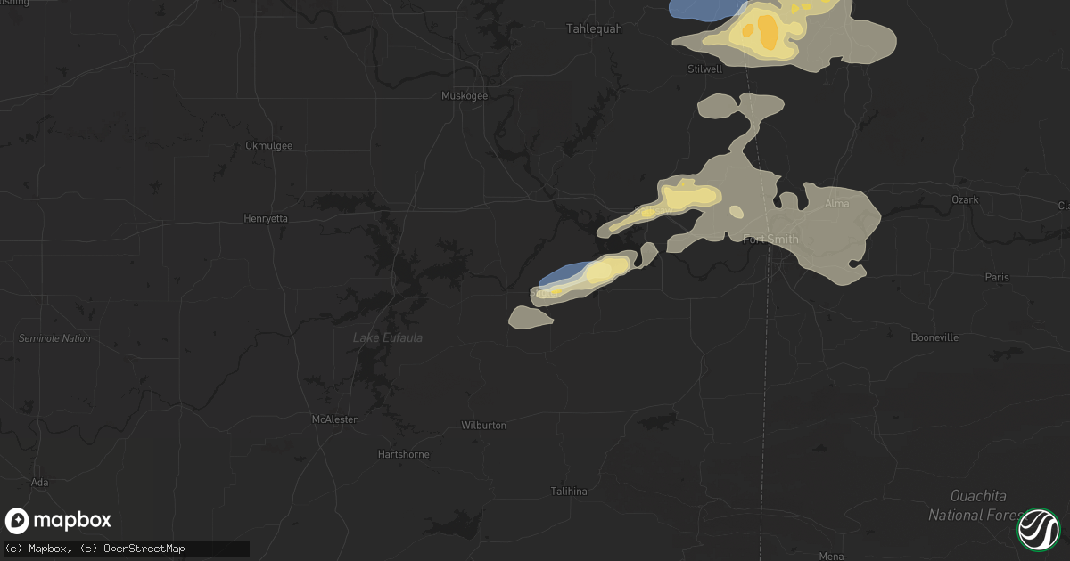 Hail map in Stigler, OK on September 23, 2025