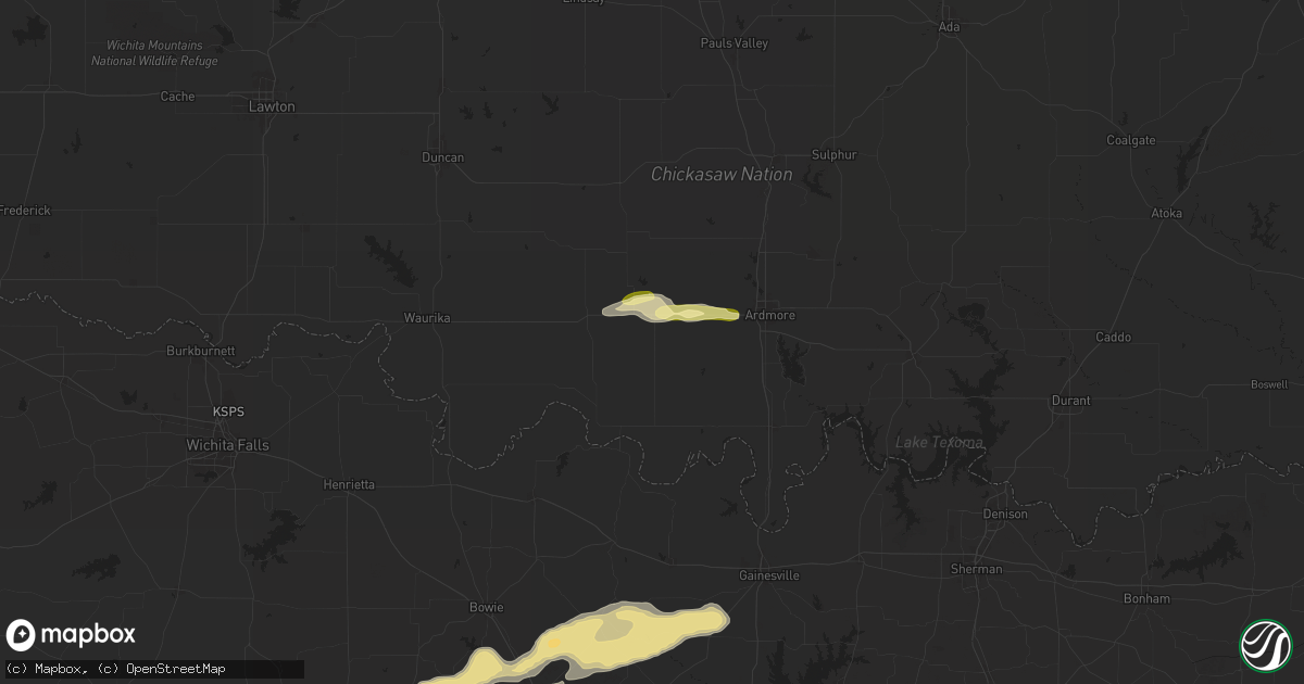 Hail map in Wilson, OK on September 23, 2025
