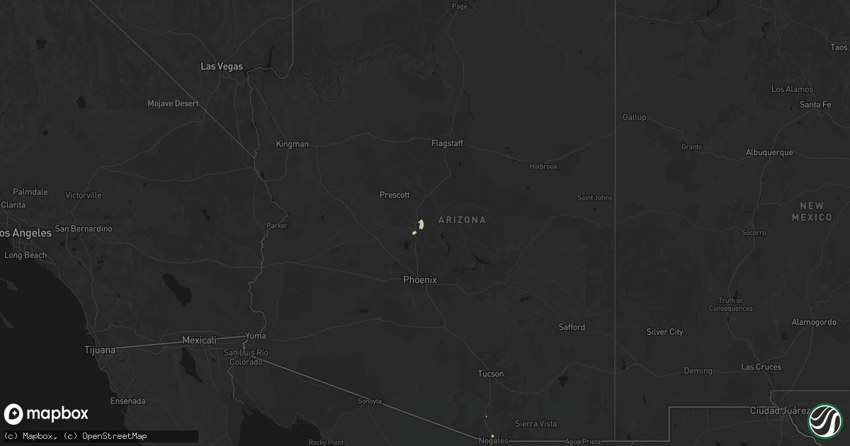 Hail map in Arizona on September 23, 2026