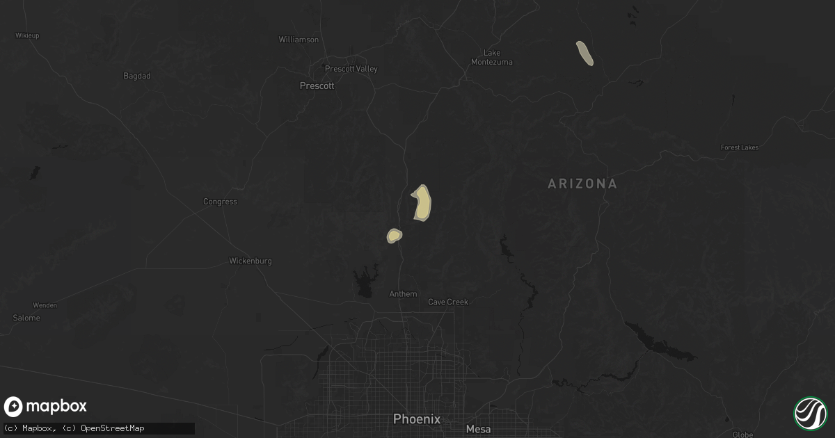 Hail map in Black Canyon City, AZ on September 23, 2026
