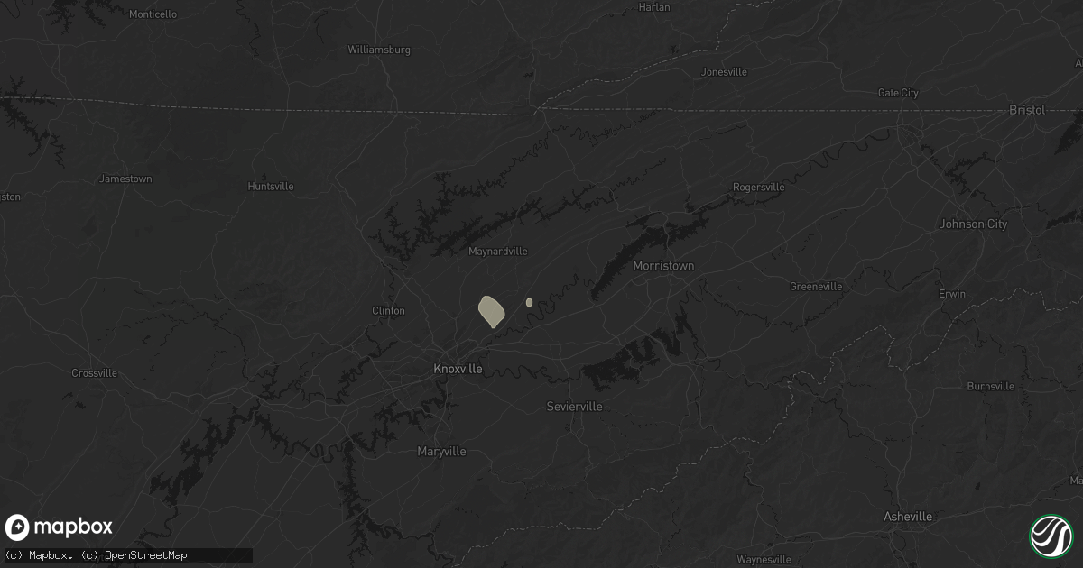 Hail map in Blaine, TN on September 23, 2026