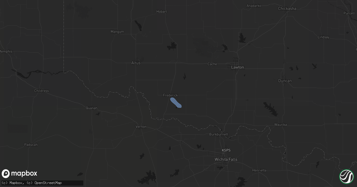 Hail map in Frederick, OK on September 23, 2026