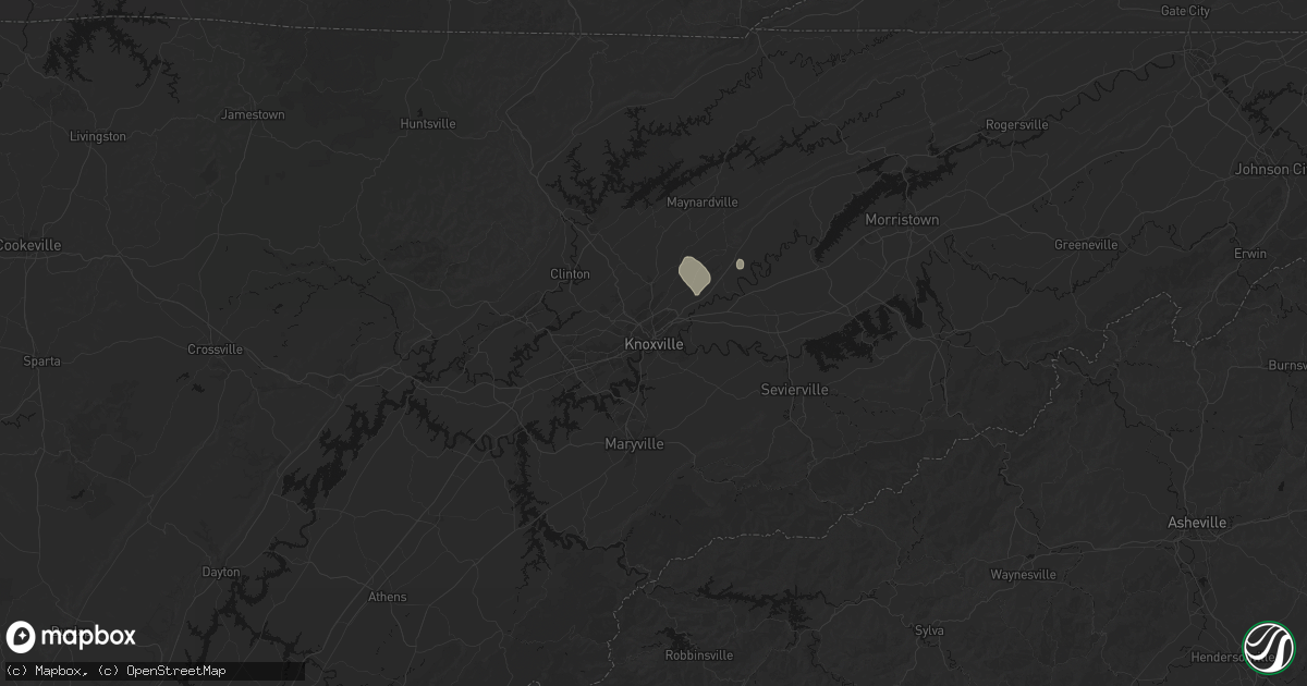 Hail map in Knoxville, TN on September 23, 2026