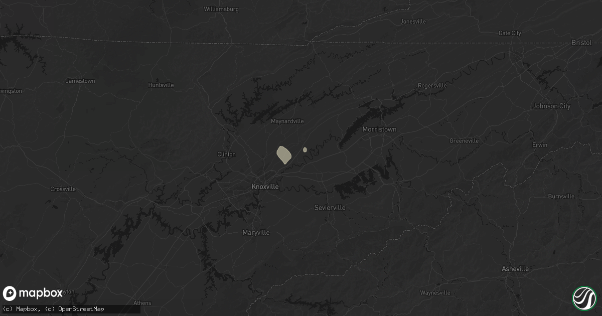 Hail map in Mascot, TN on September 23, 2026