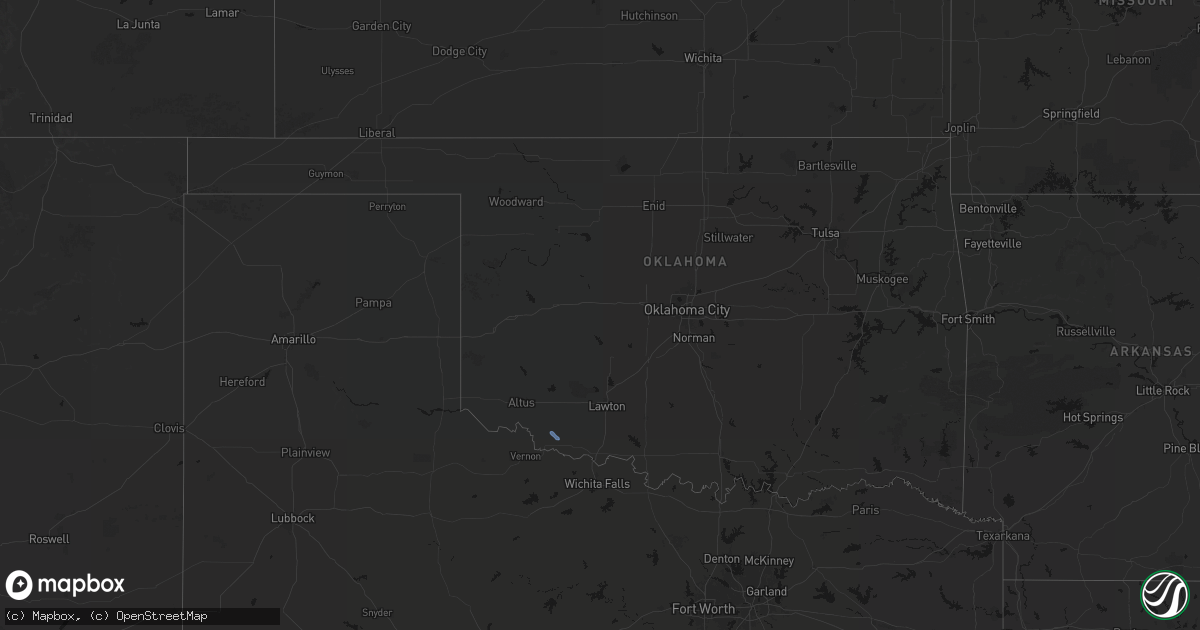 Hail map in Oklahoma on September 23, 2026