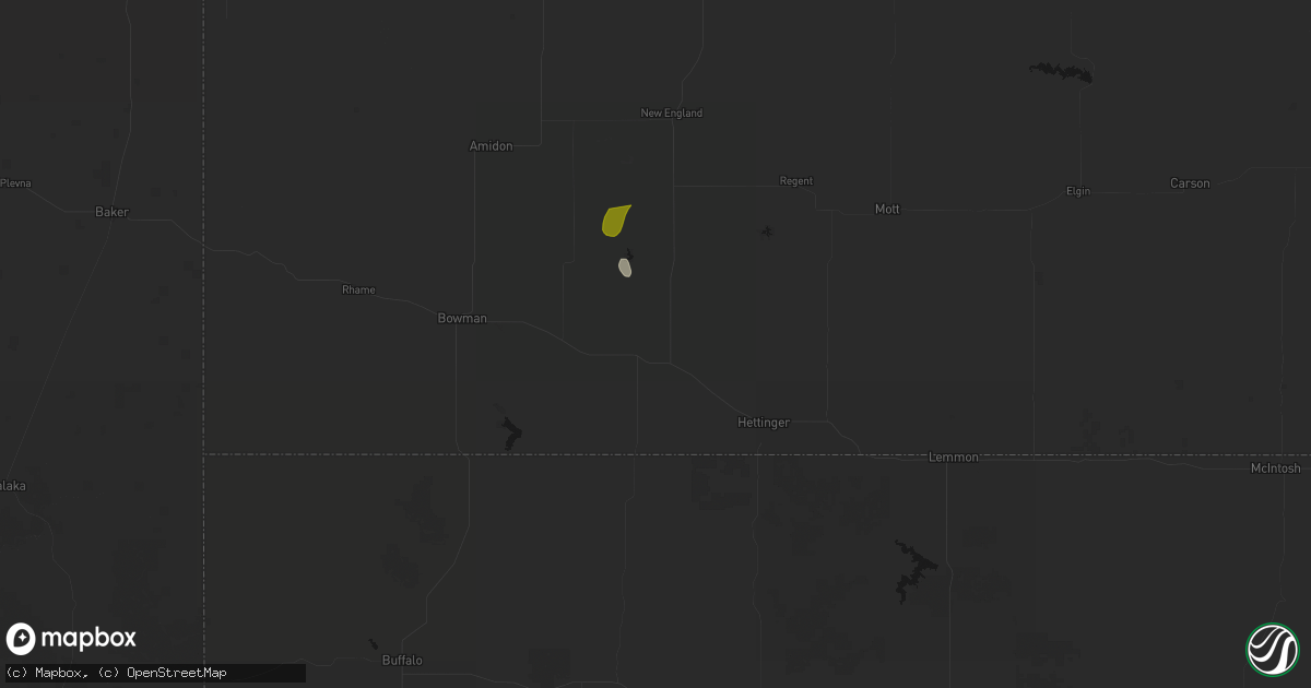 Hail map in Reeder, ND on September 23, 2026